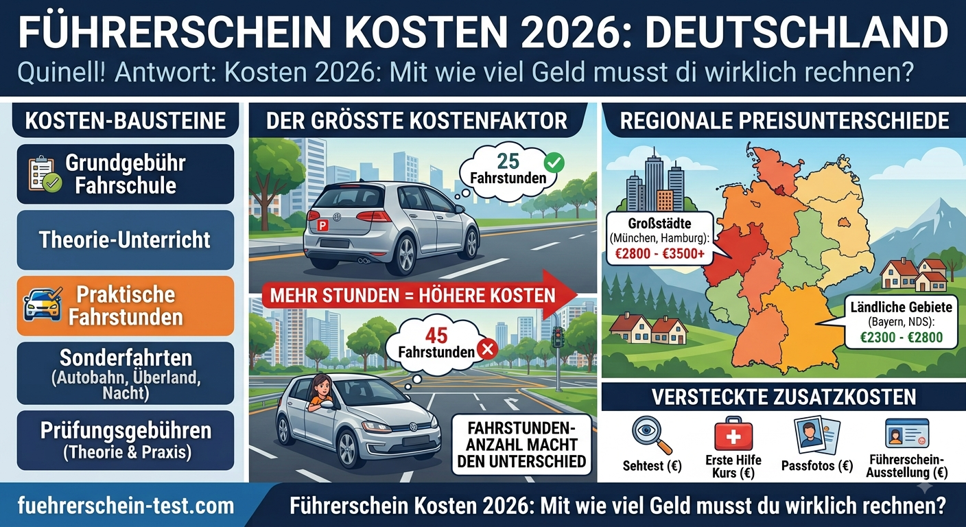 Führerschein Kosten 2026: Was du wirklich zahlen musst